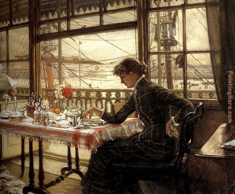 Room Overlooking the Harbour painting - James Jacques Joseph Tissot Room Overlooking the Harbour art painting